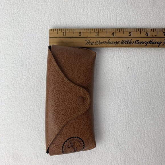 Ray-Ban Brown Semi Hard Sunglass Case Only 6” Faux Leather - Picture 9 of 9
